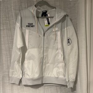 Nike White Hooded Windbreaker